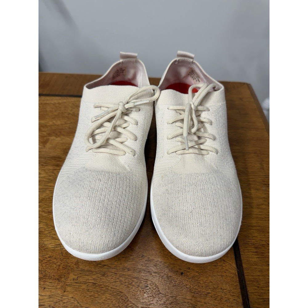 FitFlop F-Sporty Women's 7.5 Ivory Uberknit Slip-On Comfort‎ Sneaker Stretchy